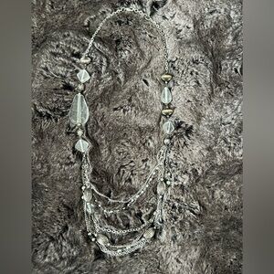 Elegant Silver Necklace with Clear Accents